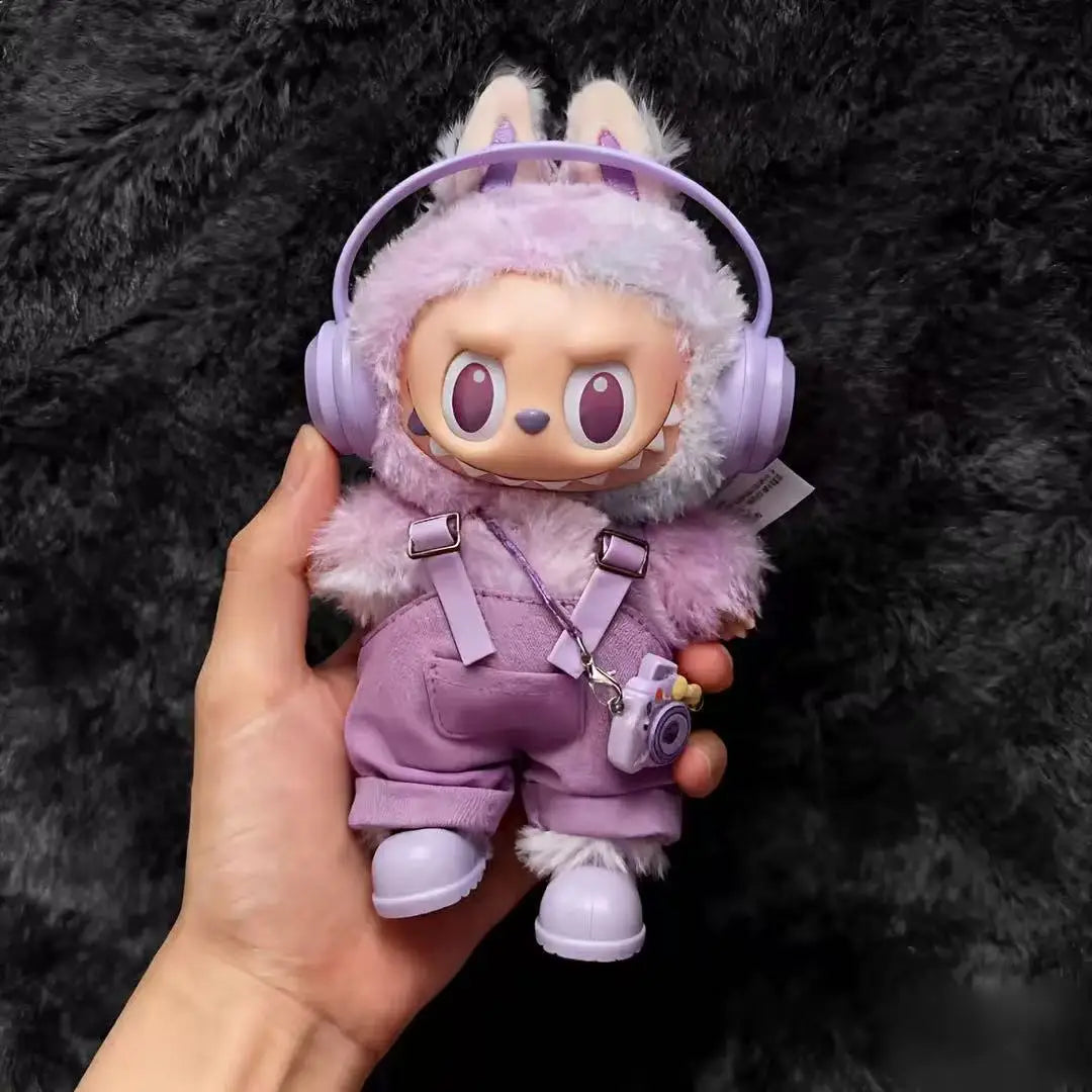 Labubu Doll Clothing Set with Headphones Pants and Accessories