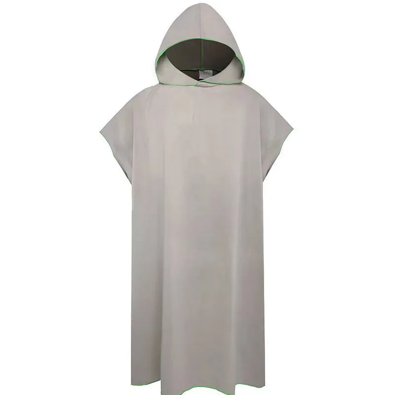 Microfiber Hooded Towel Quick Dry Changing Robe Beach Swim Poncho