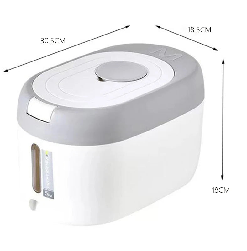 5kg 10kg Rice Dispenser Storage Container Kitchen Grain Organizer Box