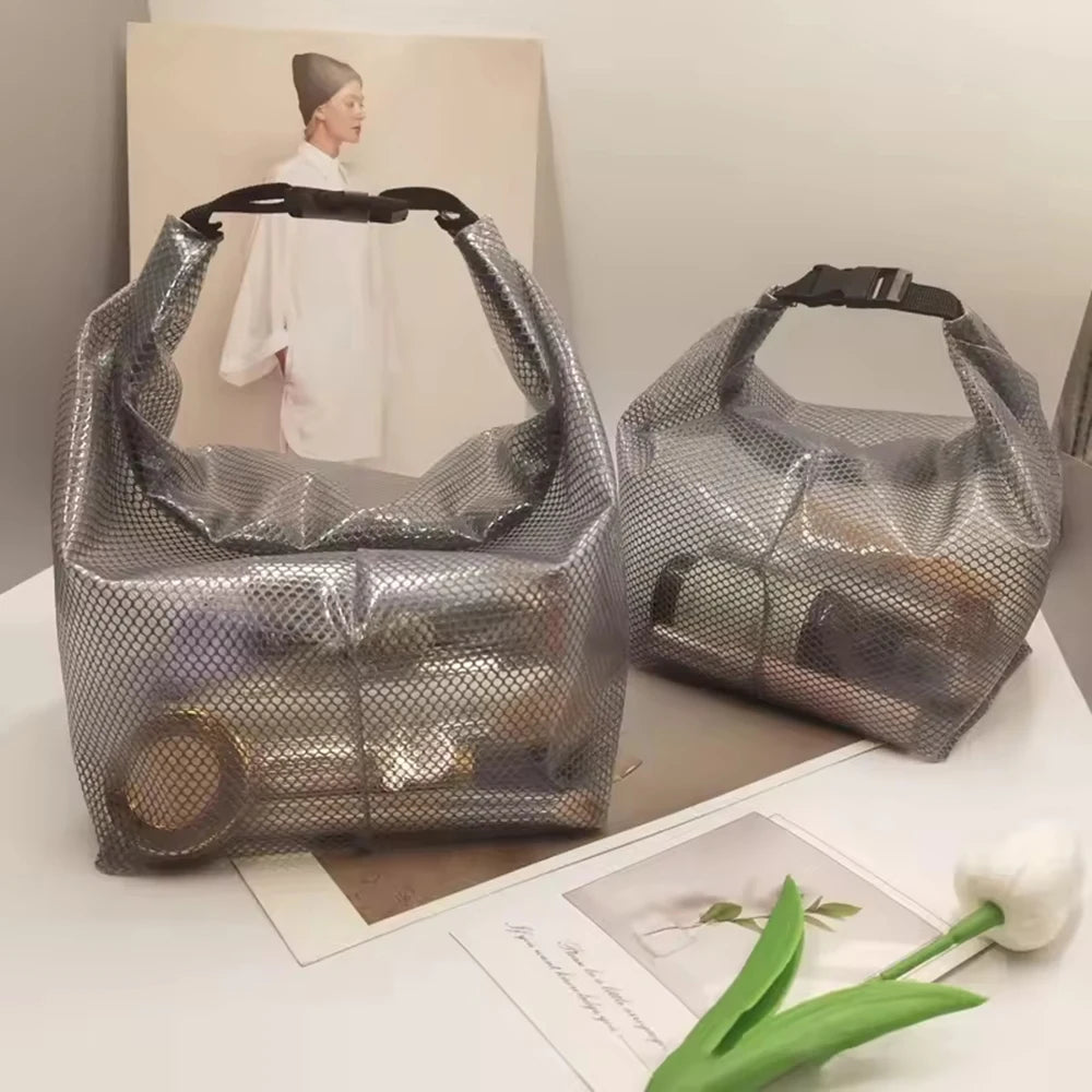 Travel Makeup Storage Bag Large Capacity Waterproof Cosmetic Organizer Handheld Toiletry Bag
