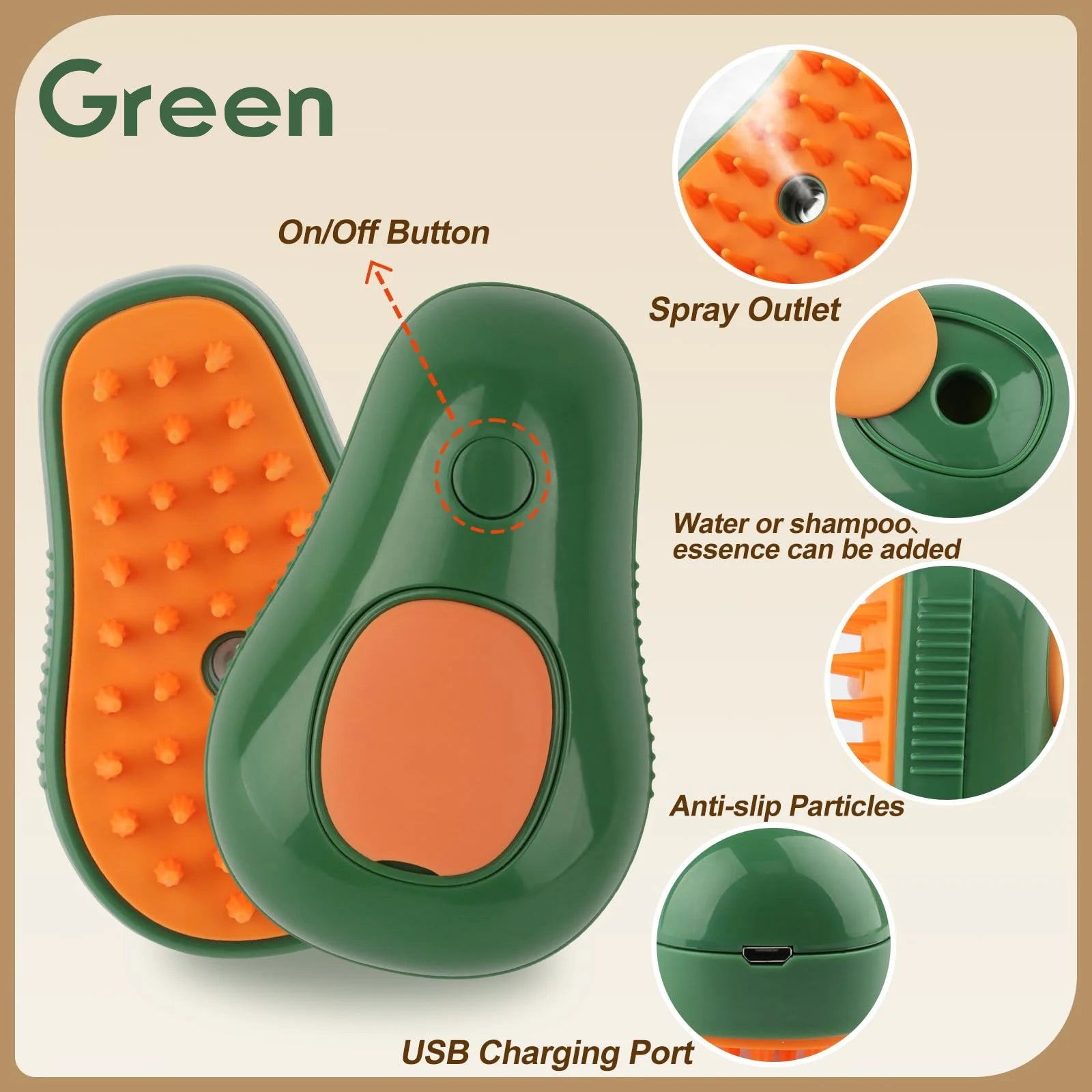3 in 1 Pet Steam Brush for Cat Dog Grooming