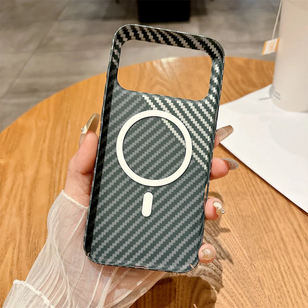 Colorful Carbon Fibre Magnetic Wireless Charge iPhone Case