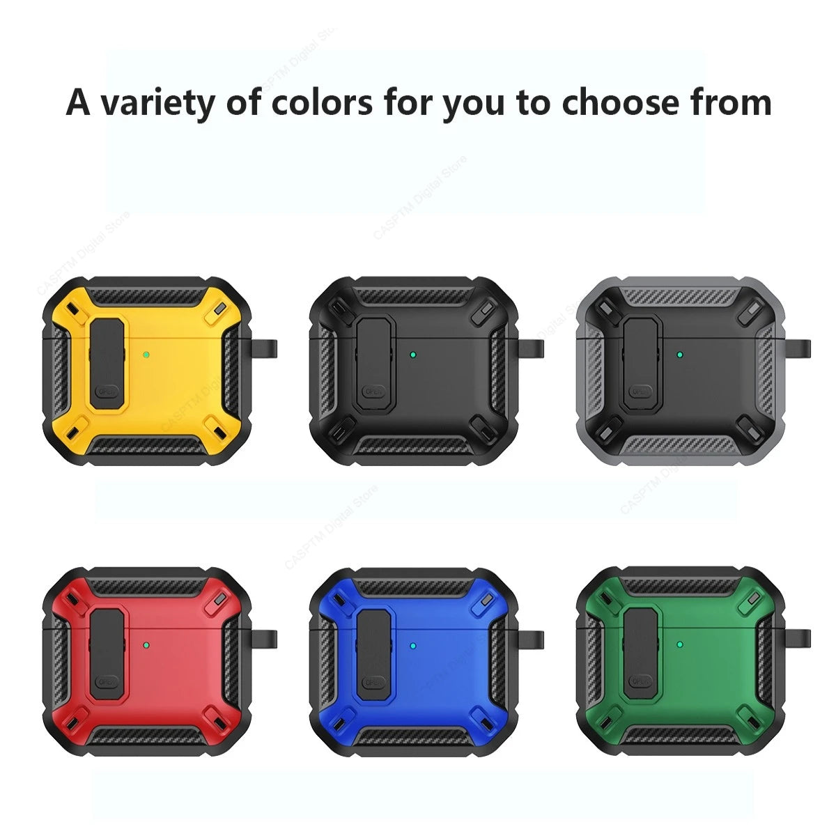 AirPods 4 Rugged Case with Lock Hook Shockproof TPU Protective Cover