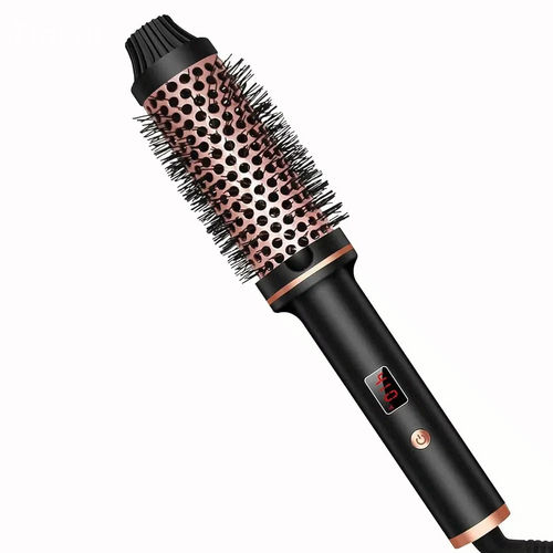 3-in-1 Ionic Hair Curler Straightener Heated Styling Brush Thermal Anti Scald Curl Wand
