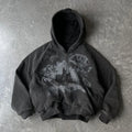 Y2K Gothic Star Print Oversized Zipper Hoodie Unisex Streetwear