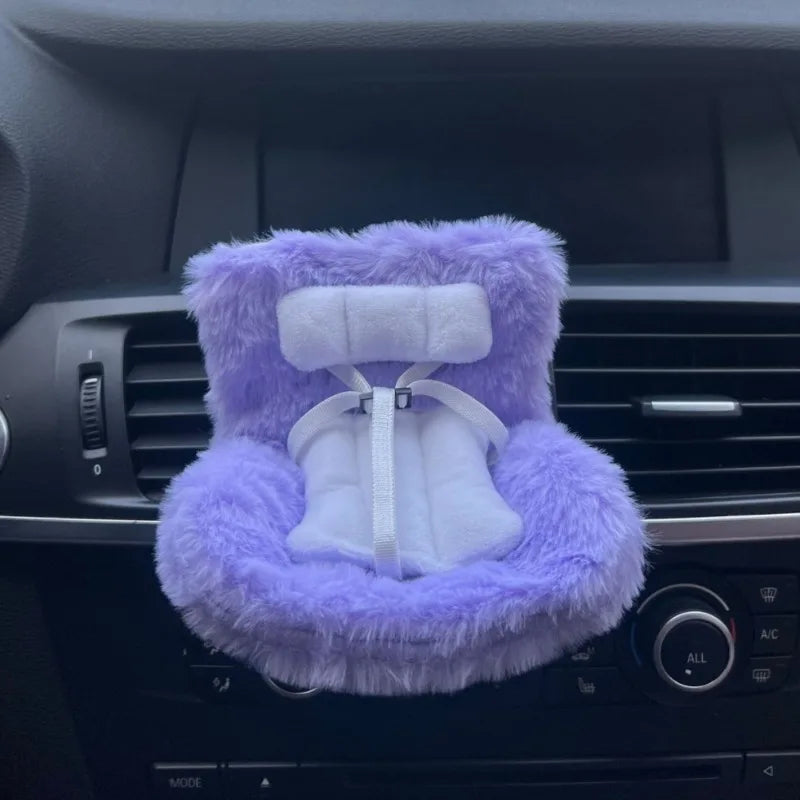 Car Doll Safety Seat Cartoon Style Chair for Labubu Doll Car Interior Decoration