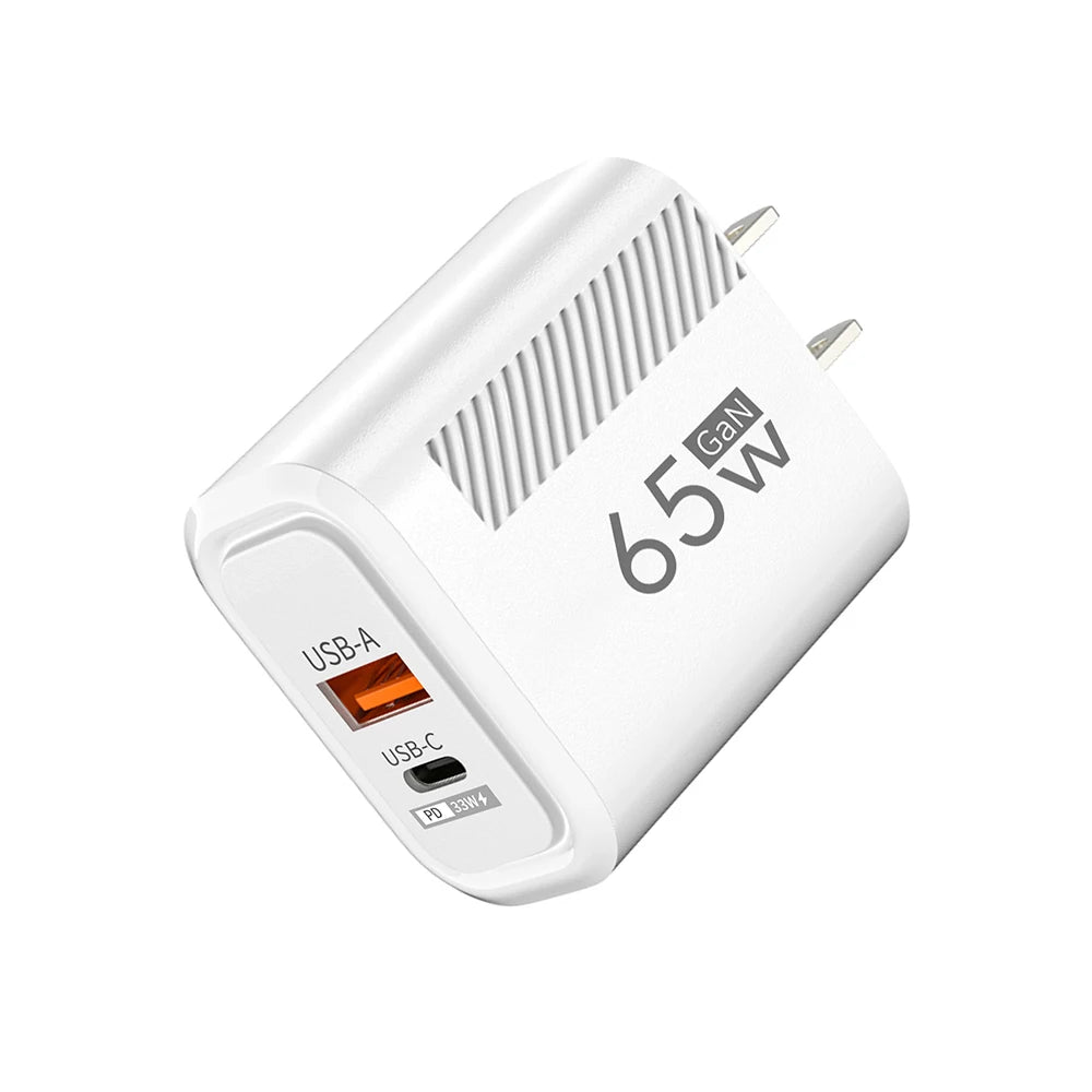 65W USB GaN Fast Charging Adapter QC3.0 USB Type C Wall Charger