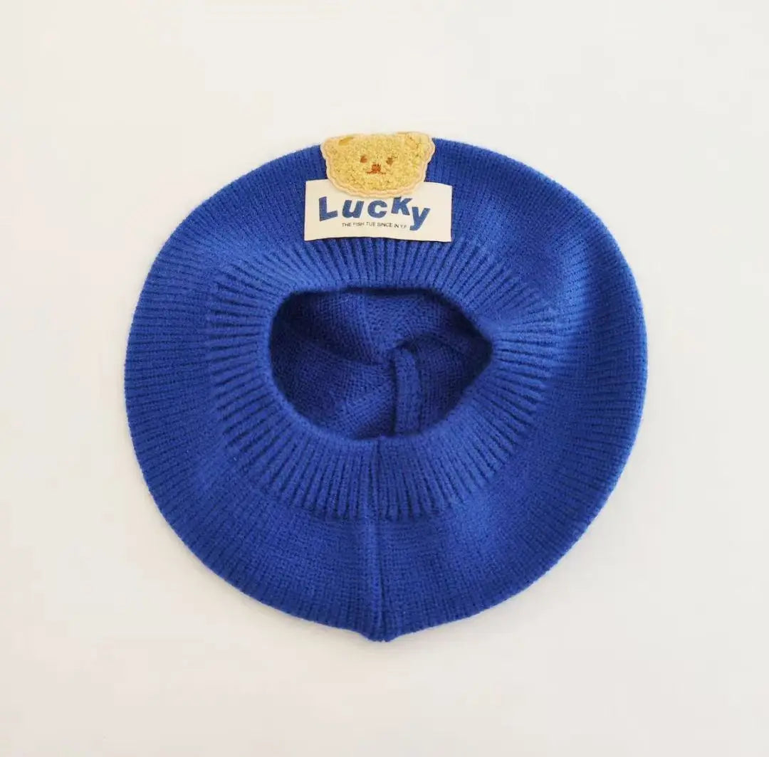 Baby Girl Flower Beret Warm Knit Beanie Hat