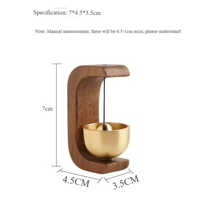Wooden Doorbell Suction Wind Chime Door Opening Reminder Solid Wood Decor
