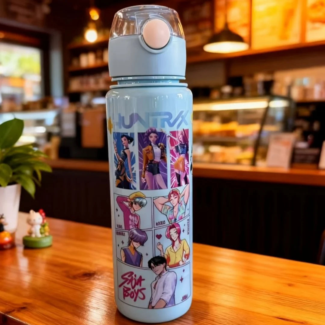 Cartoon Kids Portable Straw Water Bottle Leakproof Cute Summer Sports Cup