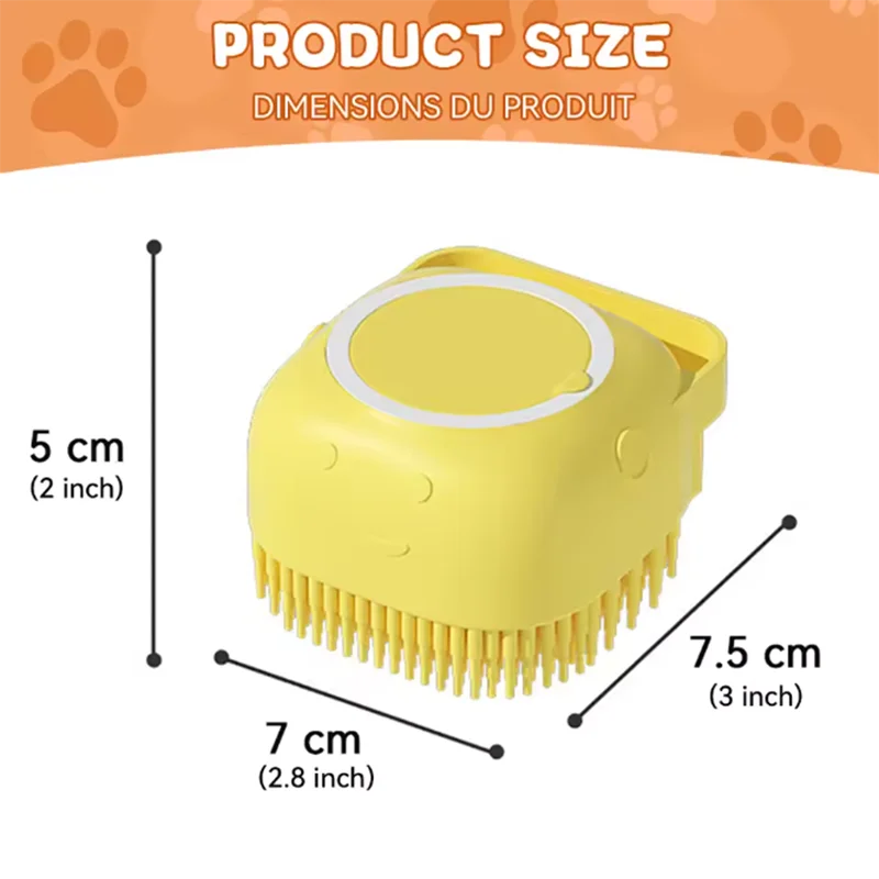 Dog Bath Brush with Shampoo Dispenser – Easy Pet Cleaning Tool