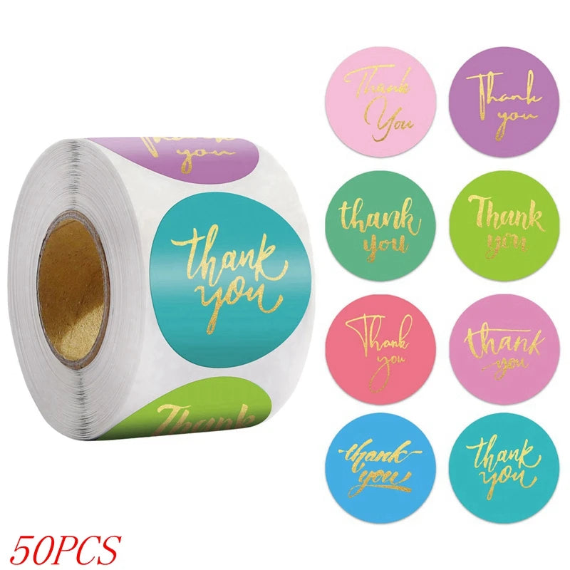 Thank You Stickers Roll – Elegant Packaging Labels for Small Business & Gift Wrapping