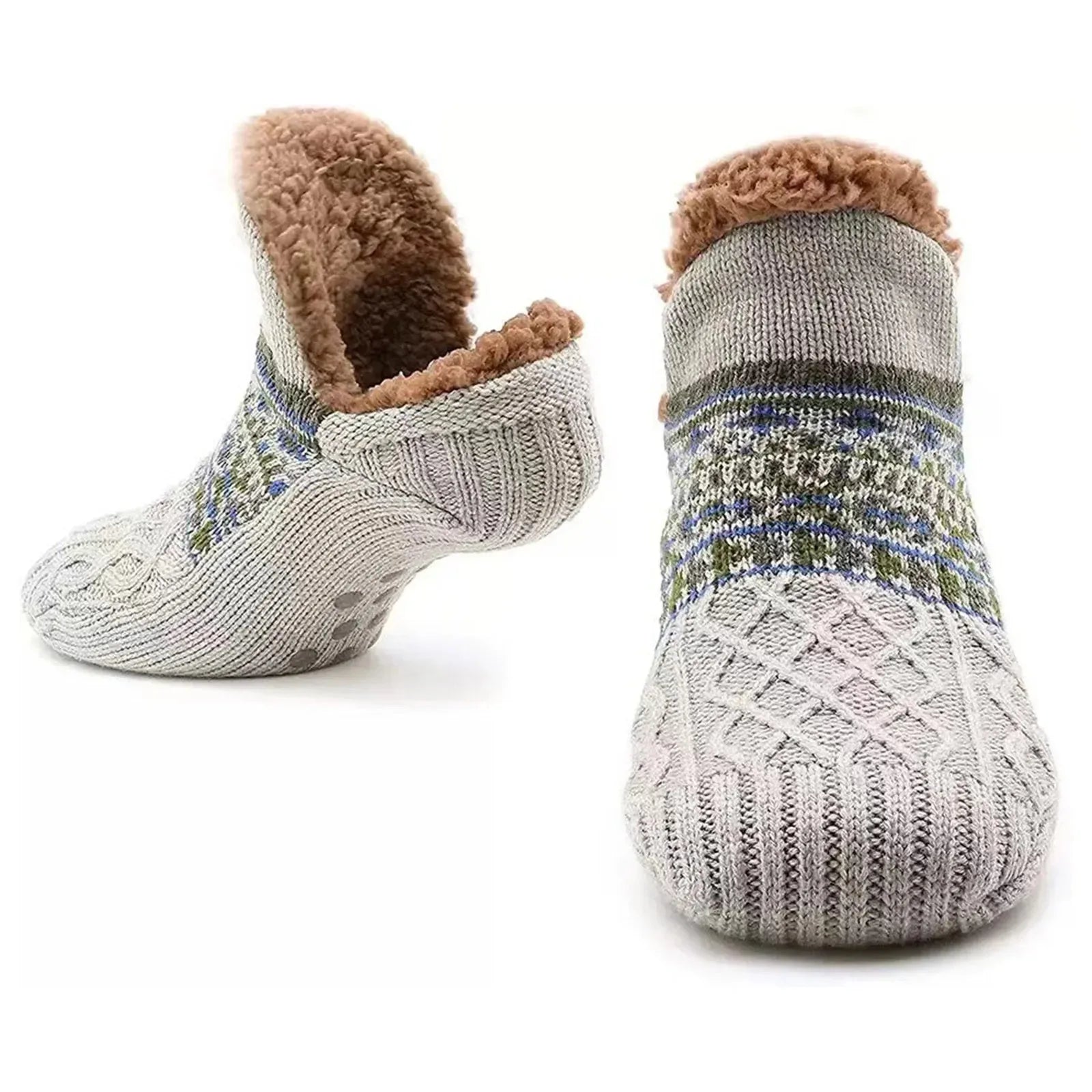 Unisex Warm Velvet Slipper Socks Non Slip Winter Home Socks