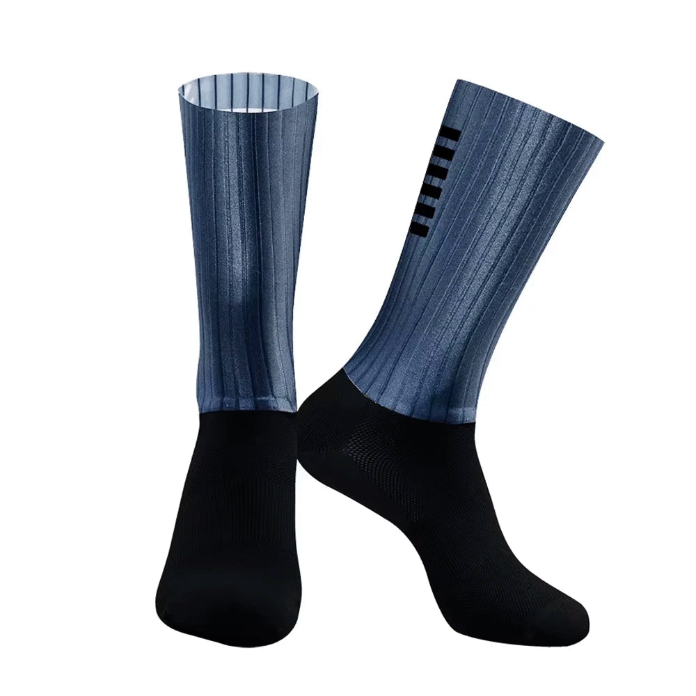 Aero Silicone Cycling Anti Slip Socks Men Running Bike Sports Socks