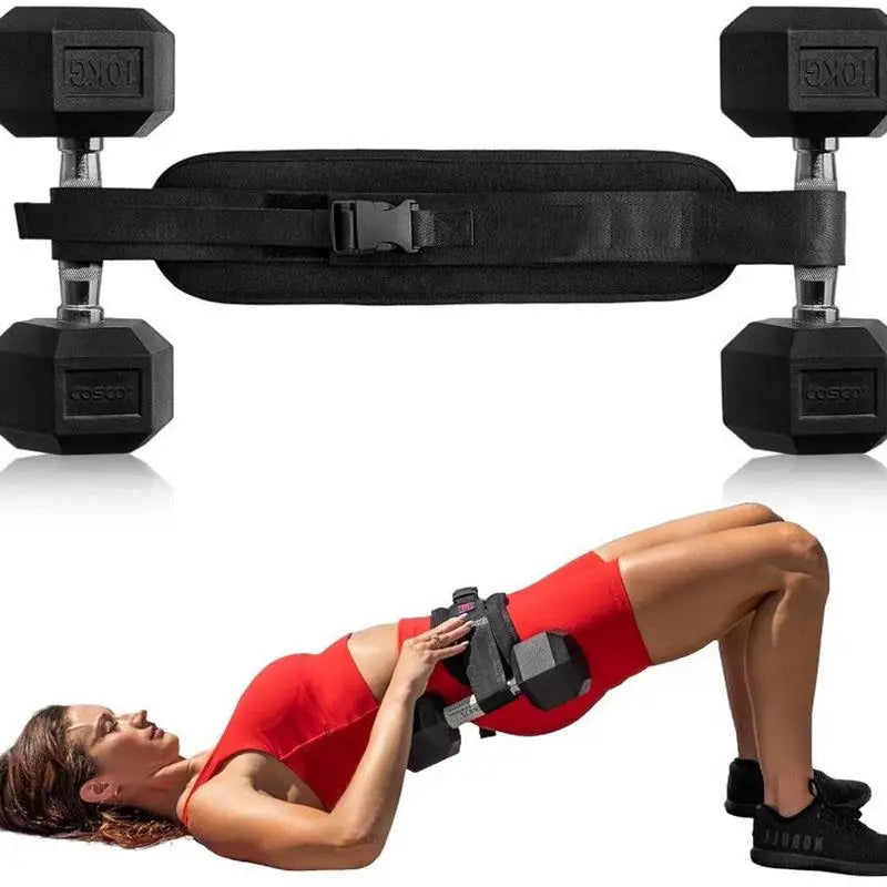 Hip Thrust Belt Glute Trainer Adjustable for Dumbbells Home Workout