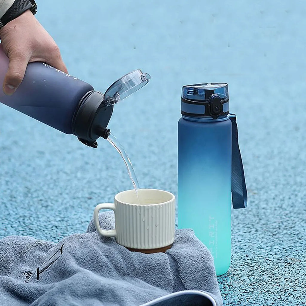 Gradient Water Bottle 600ml 750ml 1000ml Leakproof Portable Sports Gym Bottle BPA Free Outdoor Travel Drink Bottle