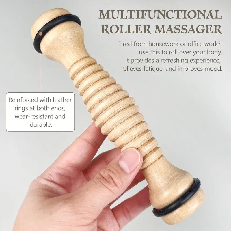 Wooden Foot Massage Roller Deep Tissue Foot Massager Plantar Fasciitis Relief Reflexology Roller Tool