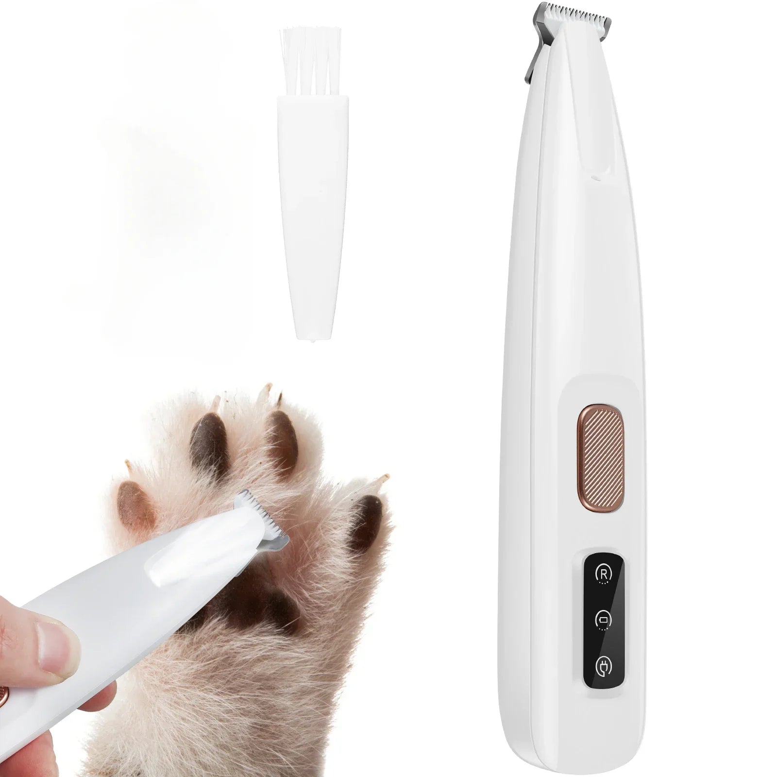 Waterproof Dog Paw Trimmer with LED Light Pet Grooming Clippers