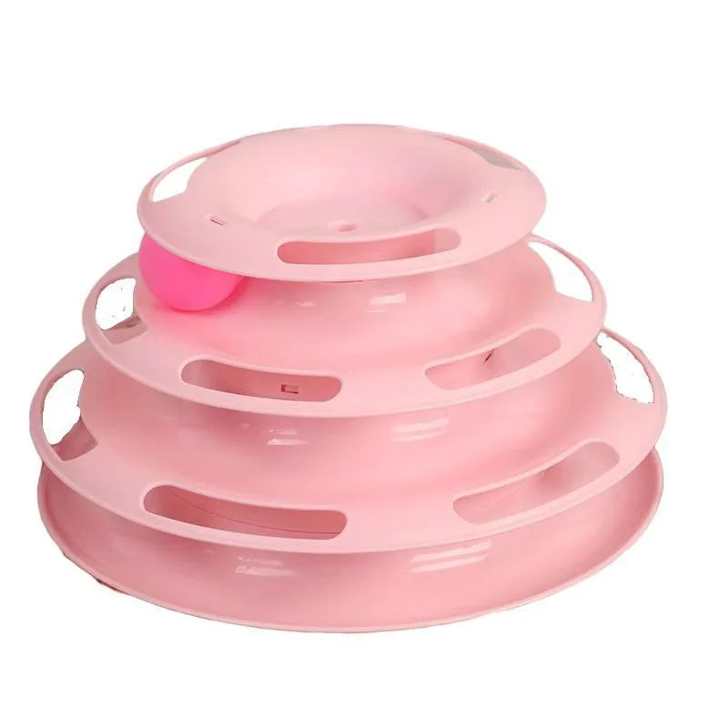 3 Layer Cat Ball Track Toy Interactive Turntable Tower