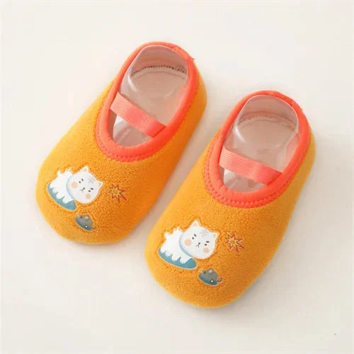 Newborn Baby Cartoon Shoes Anti Slip Rubber Sole First Walker Slippers