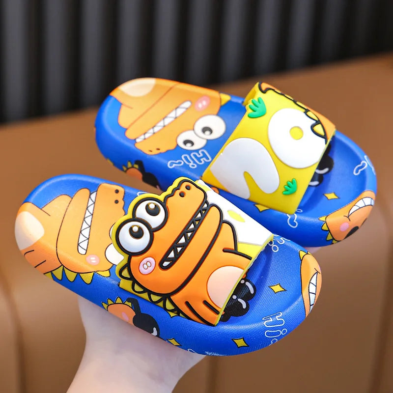 Kids Dinosaur Slide Sandals Cartoon Anti-Slip Summer Beach Slippers Cute Indoor Outdoor Shoes for Boys and Girls