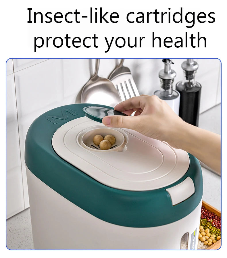 5kg 10kg Rice Dispenser Storage Container Kitchen Grain Organizer Box
