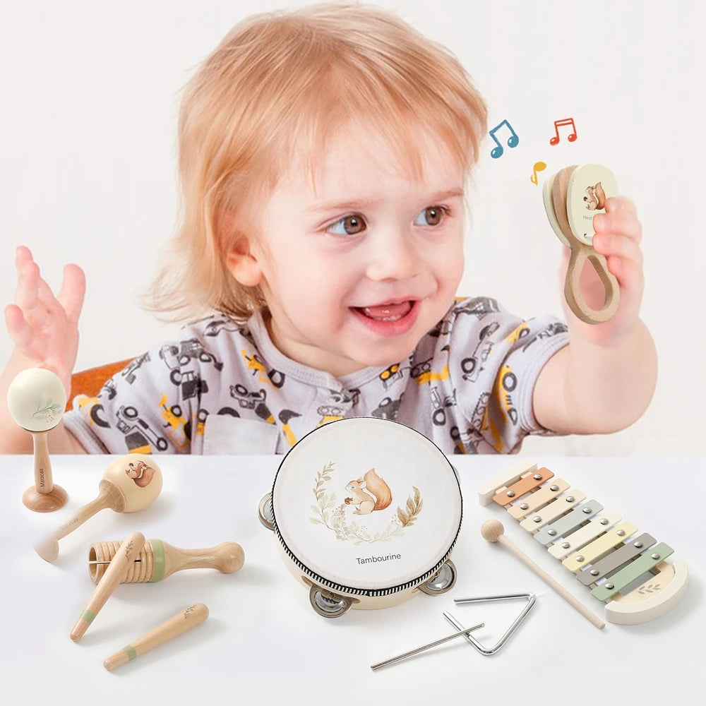 Montessori Wooden Musical Instruments Baby Toy Set