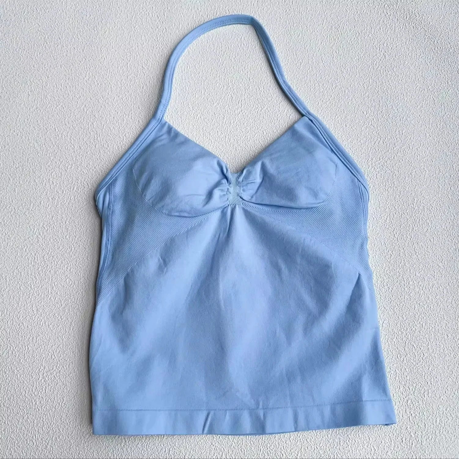 Longline Halter Yoga Tank Top Women Padded Strappy Gym Workout Sportswear