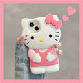 Pink KT Bow Silicone Soft iPhone Case