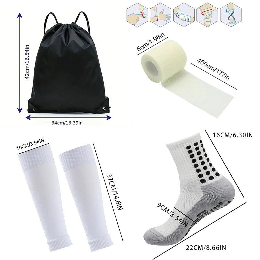 Non Slip Football Socks Drawstring Bag Set Sports Running Basketball Socks Men Women