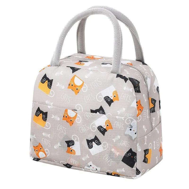 Cartoon Insulated Lunch Bag Kids Portable Thermal Bento Cooler Bag