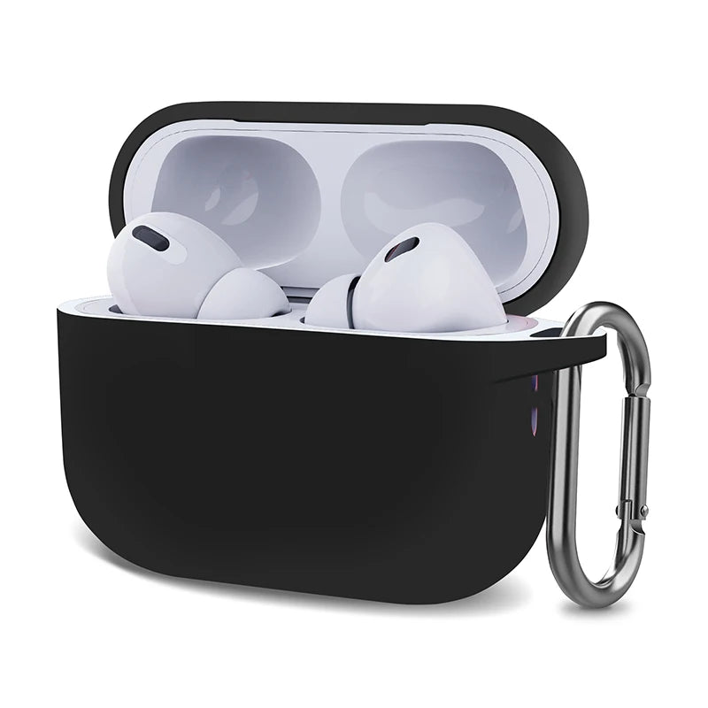 Silicone AirPods Case with Carabiner Shockproof Protective Cover for AirPods 1 2 3 Pro Pro 2