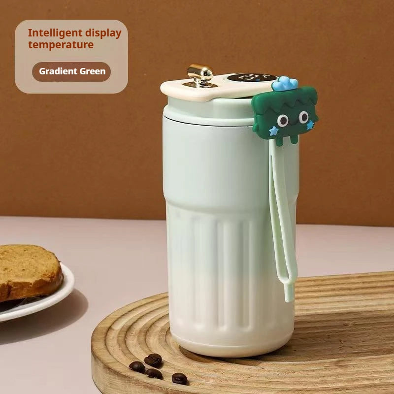 Smart Temperature Display Water Bottle 450ml – Stainless Steel Insulated Coffee Cup with LED Touch Screen