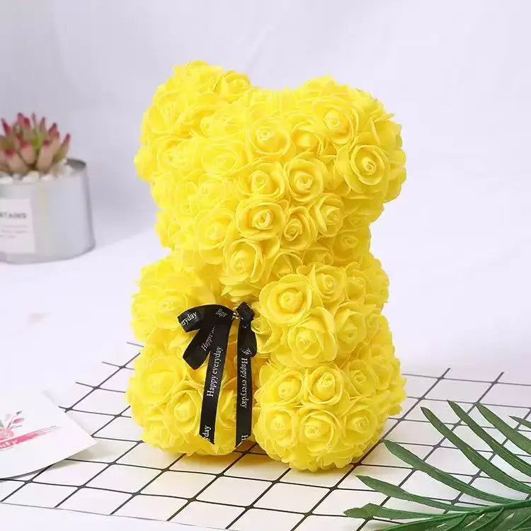 Rose Flower Teddy Bear Gift with Box for Women