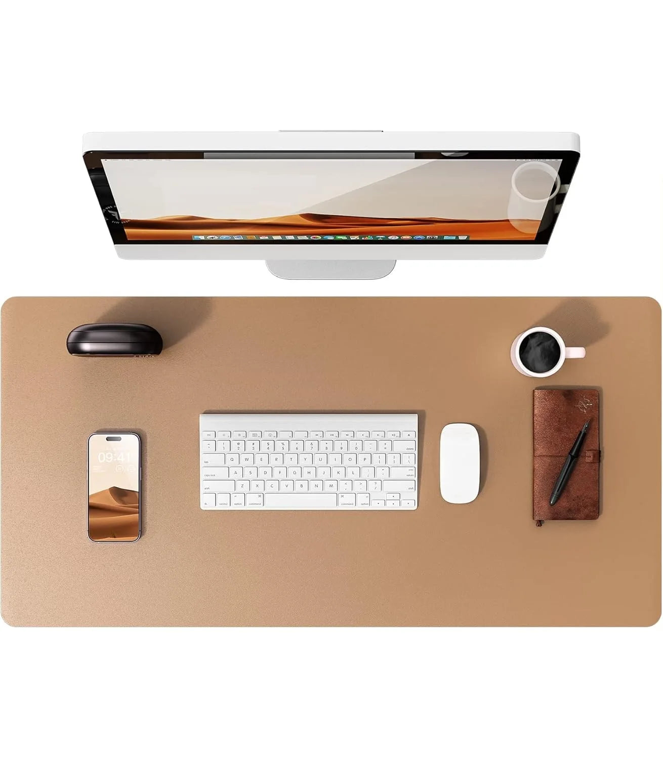 Large PU Leather Desk Mat Mouse Pad Non Slip Office Laptop Desk Protector