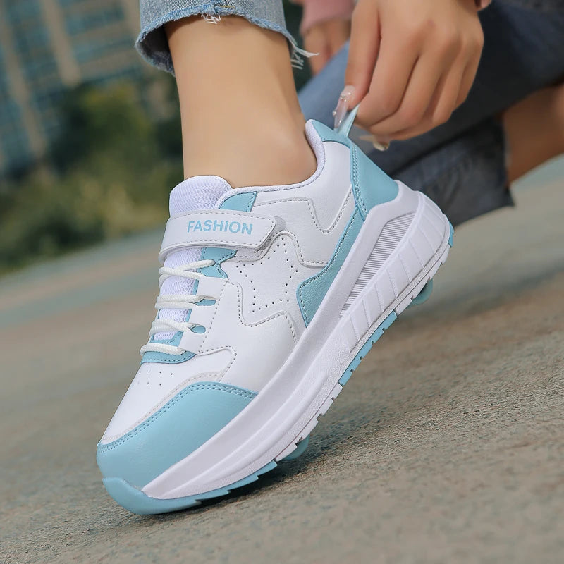 Kids Roller Skate Shoes 4 Wheel Casual Sports Sneakers