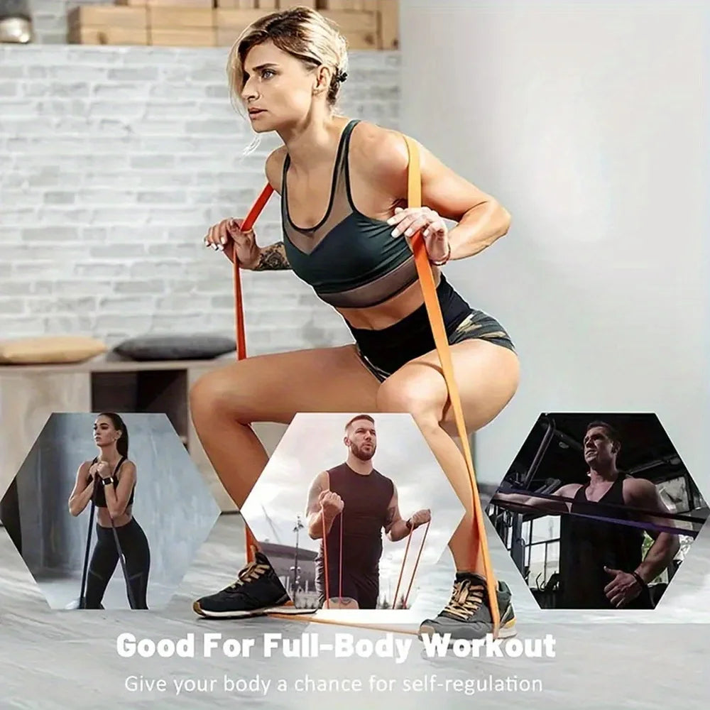 Stackable TPE Resistance Bands Set Strength Training Home Gym Workout Stretching Bands