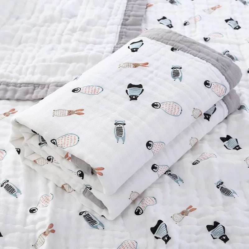 Baby 6 Layer Cotton Gauze Blanket Breathable Newborn Swaddle Bath Towel