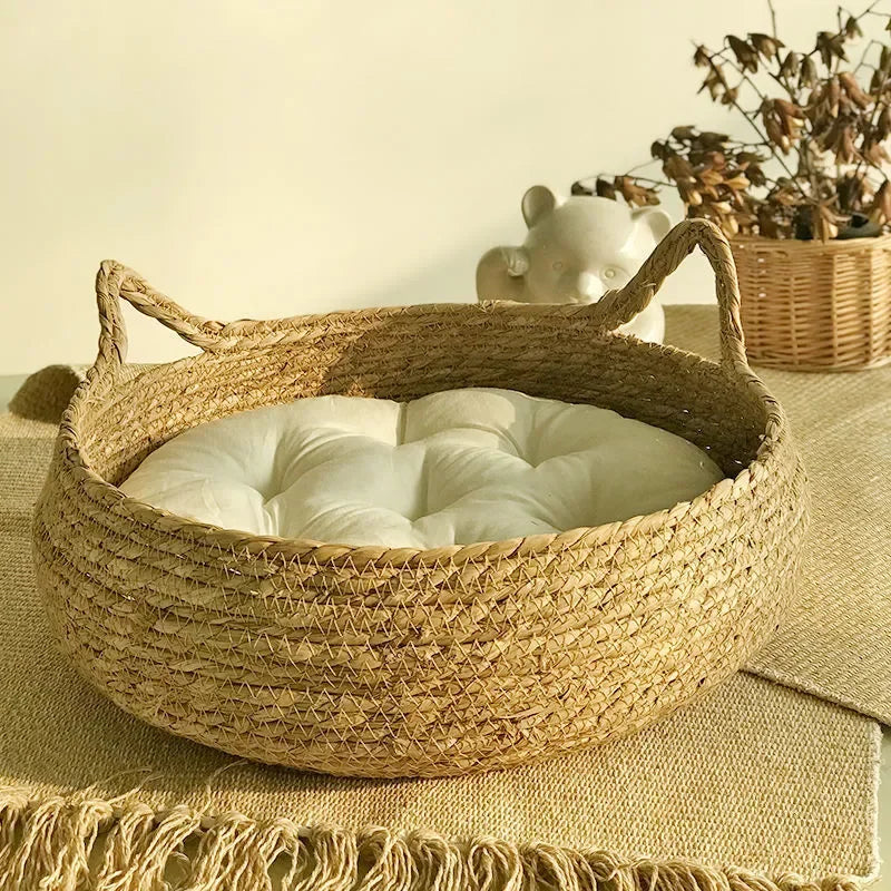 Woven Cat Nest Four Seasons Detachable Washable Warm Pet Bed Pad