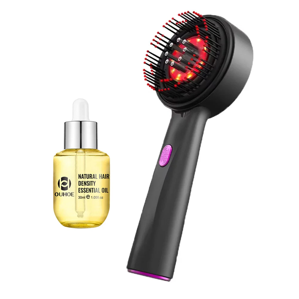 Electric Scalp Massage Comb with 630nm Infrared Light Oil Applicator Hair Care