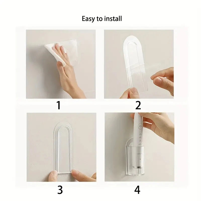 Wall Mounted Toothbrush Holder Electric Toothbrush Storage Bathroom Organizer