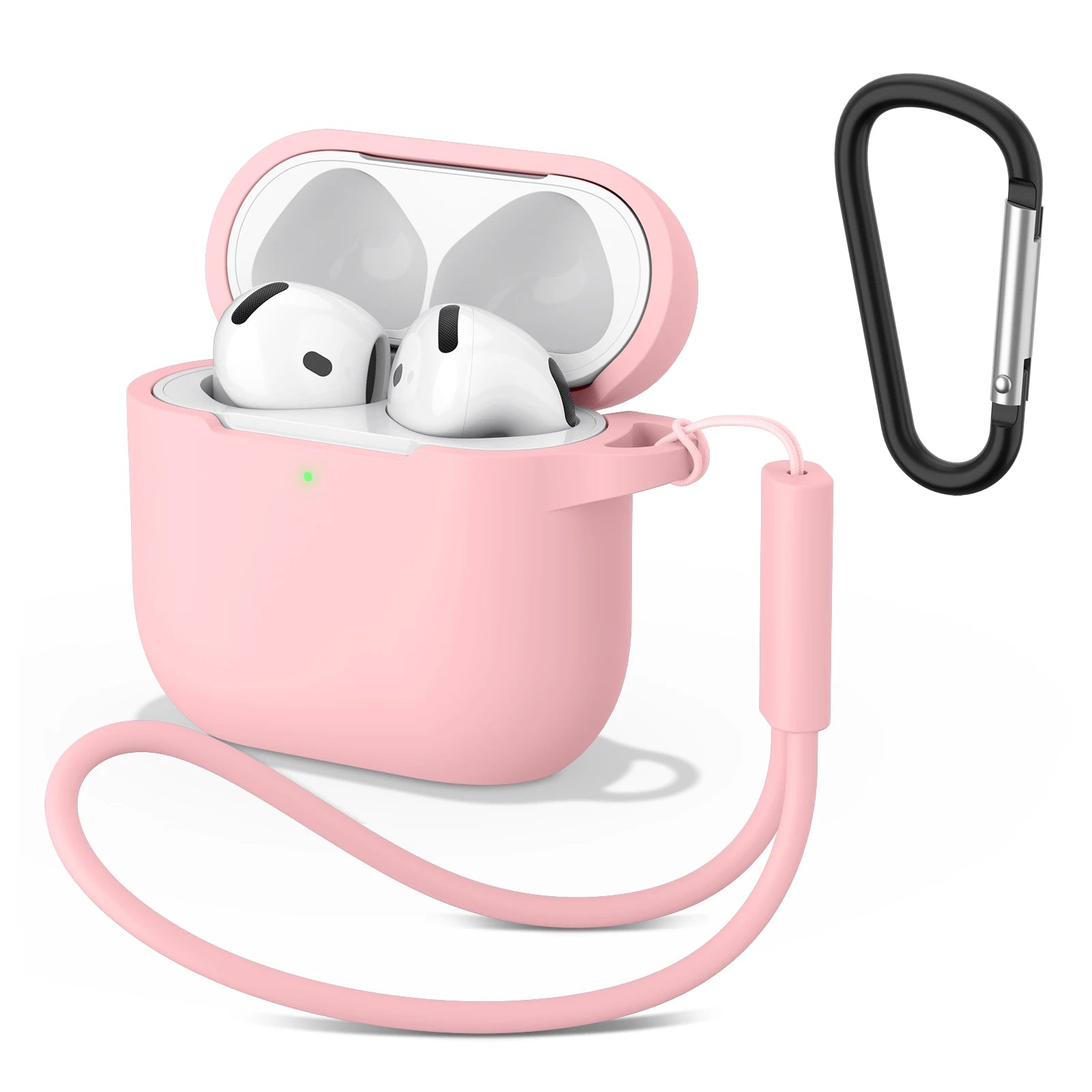 AirPods 4 Silicone Case with Strap & Carabiner Shockproof Protective Cover