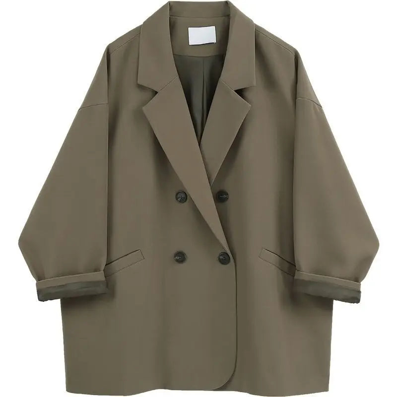 Oversized Black Blazer for Women Casual Streetwear Jacket