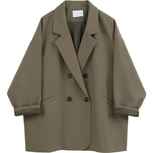 Oversized Black Blazer for Women Casual Streetwear Jacket