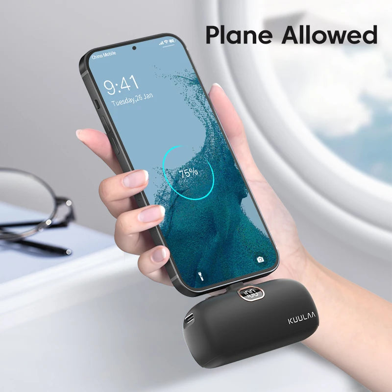 Mini Power Bank 5000mAh PD 3.0 Fast Charging Portable Charger USB-C External Battery for iPhone Samsung Android