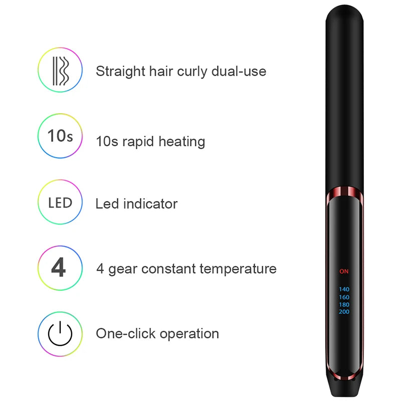Professional Ceramic Ionic Hair Straightener Fast Heat Flat Iron Negative Ion LCD Display