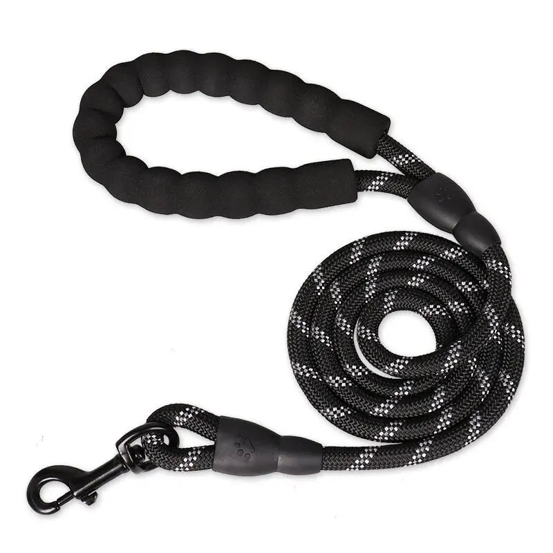 Heavy-Duty Reflective Dog Leash – Rope Lead with Soft Padded Handle