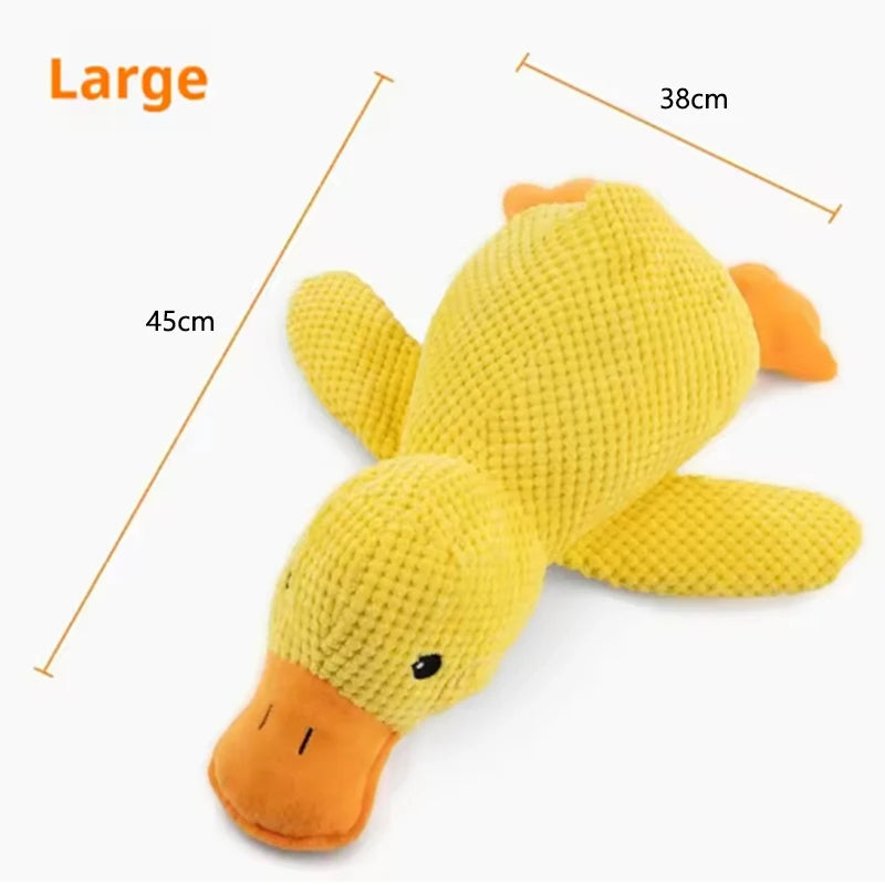 Yellow Duck Plush Dog Toy for Sleeping and Boredom Relief