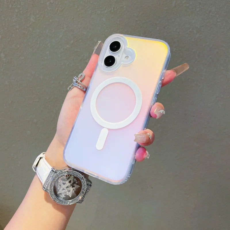Laser Color Changing Matte Magnetic Gradient iPhone Case