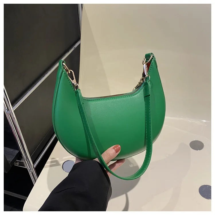 Women Moon Shoulder Bag Luxury Crescent Handbag Fashion Underarm Purse
